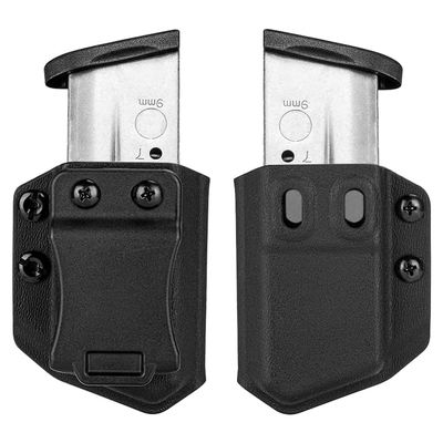 Aecktech 2 Pack Universal Mag Carrier IWB/OWB Magazine Holster Fits: 9mm/.40 Double/Single Stack|.45ACP Double/Single Stack,for Right & Left Hand Ambidextrous Concealed Carry