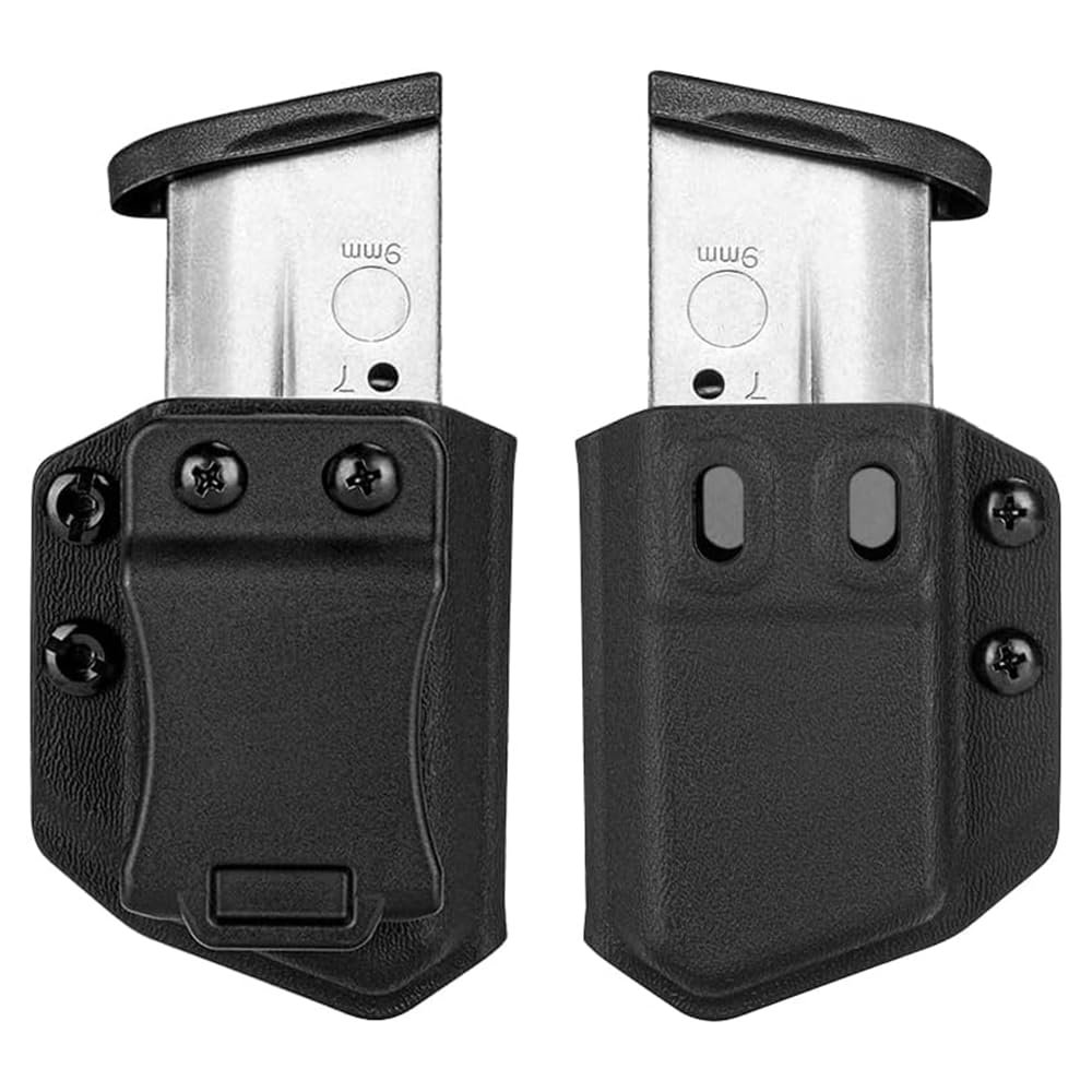 Aecktech 2 Pack Universal Mag Carrier IWB/OWB Magazine Holster Fits: 9mm/.40 Double/Single Stack|.45ACP Double/Single Stack,for Right & Left Hand Ambidextrous Concealed Carry