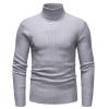 Kaxiya2021 Men's Long Sleeve Turtleneck Sweater Slim Thermal Knitted Twisted Pullover Basic Solid Casual Soft Comfy Jumpers (Light Grey,XX-Large) view 1