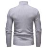 Kaxiya2021 Men's Long Sleeve Turtleneck Sweater Slim Thermal Knitted Twisted Pullover Basic Solid Casual Soft Comfy Jumpers (Light Grey,XX-Large) view 2