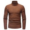 Kaxiya2021 Men's Long Sleeve Turtleneck Sweater Slim Thermal Knitted Twisted Pullover Basic Solid Casual Soft Comfy Jumpers (Camel,Medium) view 1