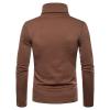 Kaxiya2021 Men's Turtleneck Long Sleeve T Shirt Lightweight Slim Fit Basic Thermal Pullover Cotton Soft Solid Base Layer Shirt (Brown,Medium) view 3
