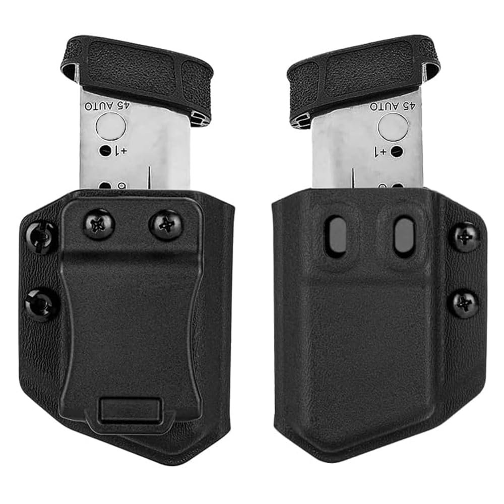 Aecktech 2 Pack Universal Mag Carrier IWB/OWB Magazine Holster Fits: 9mm/.40 Double/Single Stack|.45ACP Double/Single Stack,for Right & Left Hand Ambidextrous Concealed Carry
