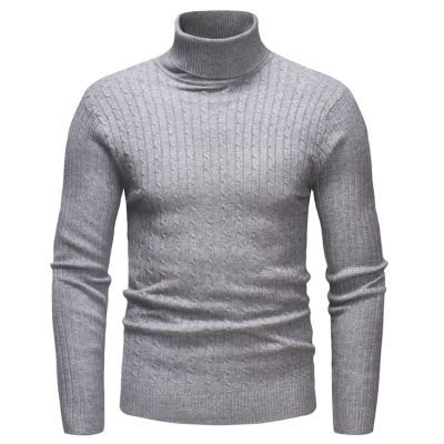Kaxiya2021 Men's Long Sleeve Turtleneck Sweater Slim Thermal Knitted Twisted Pullover Basic Solid Casual Soft Comfy Jumpers (Dark Gray,XX-Large)