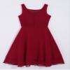 Duoremi Kids Flower Girls Sleeveless Ruched Knot Chiffon Dress Wedding Pageant Formal Party Dresses Wine Red 8 view 4