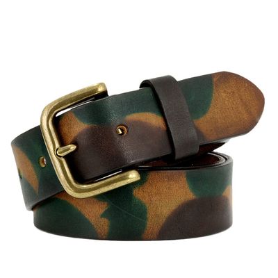 Camouflage Tactical Belt Rigid Solid Brass Buckle Sports Belt Leather Belt Military Unisex Belt