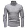 Kaxiya2021 Men's Long Sleeve Turtleneck Sweater Slim Thermal Knitted Twisted Pullover Basic Solid Casual Soft Comfy Jumpers (Dark Gray,Medium) view 1