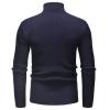 Kaxiya2021 Men's Long Sleeve Turtleneck Sweater Slim Thermal Knitted Twisted Pullover Basic Solid Casual Soft Comfy Jumpers (Navy Blue,Large) view 2