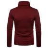 Men's Turtleneck Long Sleeve T Shirt Lightweight Slim Fit Basic Thermal Pullover Cotton Soft Solid Base Layer Shirt (Red,Medium) view 3
