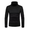 Kaxiya2021 Men's Turtleneck Long Sleeve T Shirt Lightweight Slim Fit Basic Thermal Pullover Cotton Soft Solid Base Layer Shirt (Black,Medium) view 1