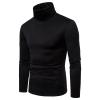 Kaxiya2021 Men's Turtleneck Long Sleeve T Shirt Lightweight Slim Fit Basic Thermal Pullover Cotton Soft Solid Base Layer Shirt (Black,Medium) view 2