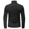 Kaxiya2021 Men's Long Sleeve Turtleneck Sweater Slim Thermal Knitted Twisted Pullover Basic Solid Casual Soft Comfy Jumpers (Black,Large) view 2