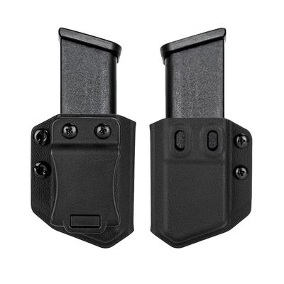 Aecktech 2 Pack Universal Mag Carrier IWB/OWB Magazine Holster Fits: 9mm/.40 Double/Single Stack|.45ACP Double/Single Stack,for Right & Left Hand Ambidextrous Concealed Carry