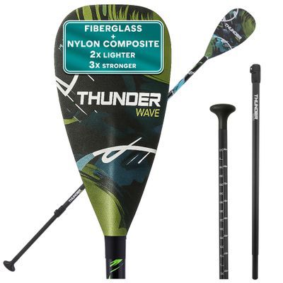 SereneLife Adjustable SUP Paddle - Adjustable 3-piece Mix Carbonfiber Paddle, Lightweight & Comfortable to Use, Includes Carrying Bag w/ Zip and Handle, Comfortable Grip & Powerful Stroke