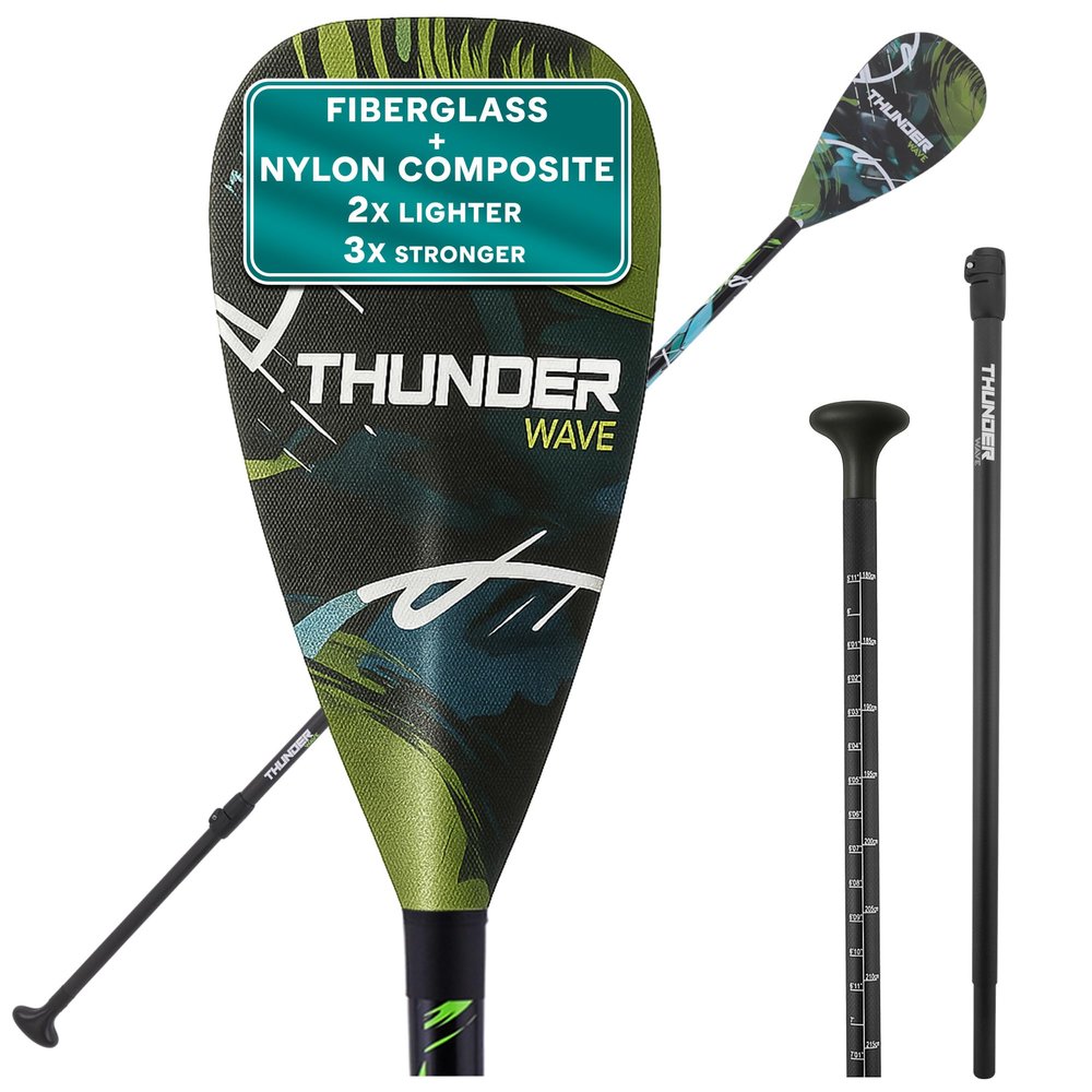 SereneLife Adjustable SUP Paddle - Adjustable 3-piece Mix Carbonfiber Paddle, Lightweight & Comfortable to Use, Includes Carrying Bag w/ Zip and Handle, Comfortable Grip & Powerful Stroke
