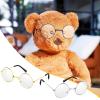 Zjoey 3 Pairs Kid Santa Claus Glasses Metal Wire Rim Clear Lens Eyewear Fabric Doll Dress Up Eyeglasses Dolls Costume Accessories for Old Man Old Lady Costume (4.53 Inch, Fit for Kid Costume) view 3