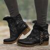 Bcshiye Ankle Boots for Women Low Heel,Fashion Slip-on Dressy Round Toe Combat Boots Comfort Western Chelsea Booties view 2