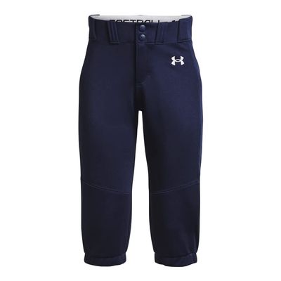 Under Armour Girls Utility Softball Pants 22, (410) Midnight Navy / / Baseball Gray, Medium
