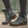 Bcshiye Ankle Boots for Women Low Heel,Fashion Slip-on Dressy Round Toe Combat Boots Comfort Western Chelsea Booties view 2