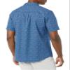 Amazon Essentials Men's Vacation Cotton Button-Down Short Sleeve Resort Shirt, Indigo Palm Leaf Print, Medium view 2