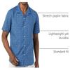 Amazon Essentials Men's Vacation Cotton Button-Down Short Sleeve Resort Shirt, Indigo Palm Leaf Print, Medium view 4