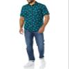 Amazon Essentials Short Sleeve Shirt for Men, Available in Big & Tall, Navy Leaf Print, X-Small view 3