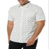 Amazon Essentials Men's Slim-Fit Short-Sleeve Poplin Shirt, Light Blue Bird Print, XX-Large view 1