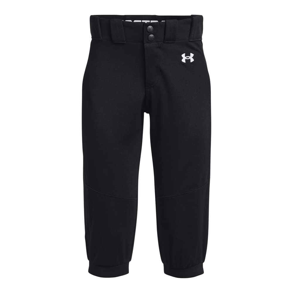Under Armour Girls Utility Softball Pants 22, (001) Black / / White, Medium