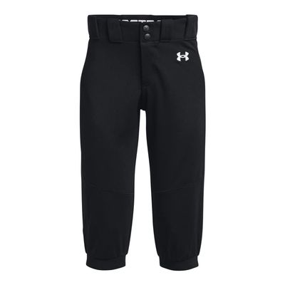 Under Armour Girls Utility Softball Pants 22, (001) Black / / White, Large