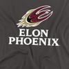 Elon University Official Phoenix Logo Women's T Shirt,Charcoal, Large view 2