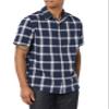 Amazon Essentials Short Sleeve Shirt for Men, Available in Big & Tall, Navy White Buffalo Plaid, Small view 4