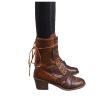 Bcshiye Women's Booties Pointed Toe Fashion Slip On Ankle Boots Mid Heel Mid Calf Boots Warm Outdoor Western Shoes view 2