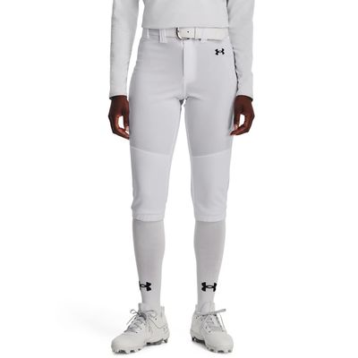 Under Armour Womens Utility Softball Pants 22, (100) White / / Black, Medium