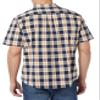 Amazon Essentials Short Sleeve Shirt for Men, Available in Big & Tall, Navy Peach Plaid, X-Small view 2