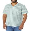 Amazon Essentials Men's Vacation Cotton Button-Down Short Sleeve Resort Shirt, Light Blue Stripe, X-Large view 1