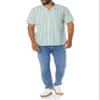 Amazon Essentials Men's Vacation Cotton Button-Down Short Sleeve Resort Shirt, Light Blue Stripe, X-Large view 3