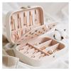 HANRUO Universal Jewelry Organizer with Leather Button, Storage Cabinet, Exhibition, Box. (Color : Rose) view 2