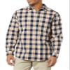 Amazon Essentials Men's Long-Sleeve Regular-Fit Stretch Poplin Shirt, Navy Peach Plaid, Small view 4