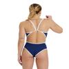 ARENA Women's Icons Solid Sports Swimsuit Super Fly Back Racing Training Competitive Swim Bathing Suit Athletic Swimwear, Navy/White Logo, US Size 28 view 2