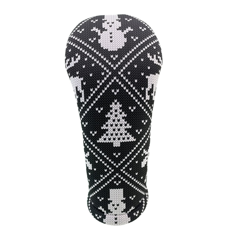 Black & White Christmas Sweater Hybrid Club Headcover Handmade by BeeJos