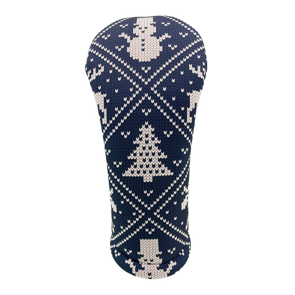 Blue & White Christmas Sweater Hybrid Club Headcover Handmade by BeeJos