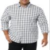 Amazon Essentials Men's Long-Sleeve Regular-Fit Stretch Poplin Shirt, Navy White Plaid, Small view 1