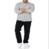 Amazon Essentials Men's Long-Sleeve Regular-Fit Stretch Poplin Shirt, Navy White Plaid, Small view 3