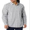 Amazon Essentials Men's Long-Sleeve Regular-Fit Stretch Poplin Shirt, Navy White Plaid, Small view 4
