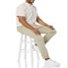 Amazon Essentials Short Sleeve Shirt for Men, Available in Big & Tall, Pink White Double Stripe, Medium view 3