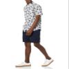 Amazon Essentials Short Sleeve Shirt for Men, Available in Big & Tall, Navy White Palm Leaf, Small view 3