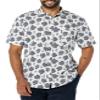 Amazon Essentials Short Sleeve Shirt for Men, Available in Big & Tall, Navy White Palm Leaf, Small view 4