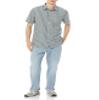 Amazon Essentials Short Sleeve Shirt for Men, Available in Big & Tall, Charcoal Heather Sage Green Double Stripe, Small view 3