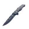 Falcon 8 Inch Leaf Engraved Folding Pocket Knife 440 Stainless Steel Blade, Manual opening Open, Glossy Black Handle with Pocket Clip (Black) view 3
