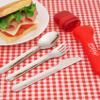 ZOKU Coca-Cola Pocket Utensil Set - Stainless Steel Fork, Knife, and Spoon Nest in Hygienic Case - Portable Design for Travel, School, Work, Picnics, Camping and Outdoor Home Use view 4